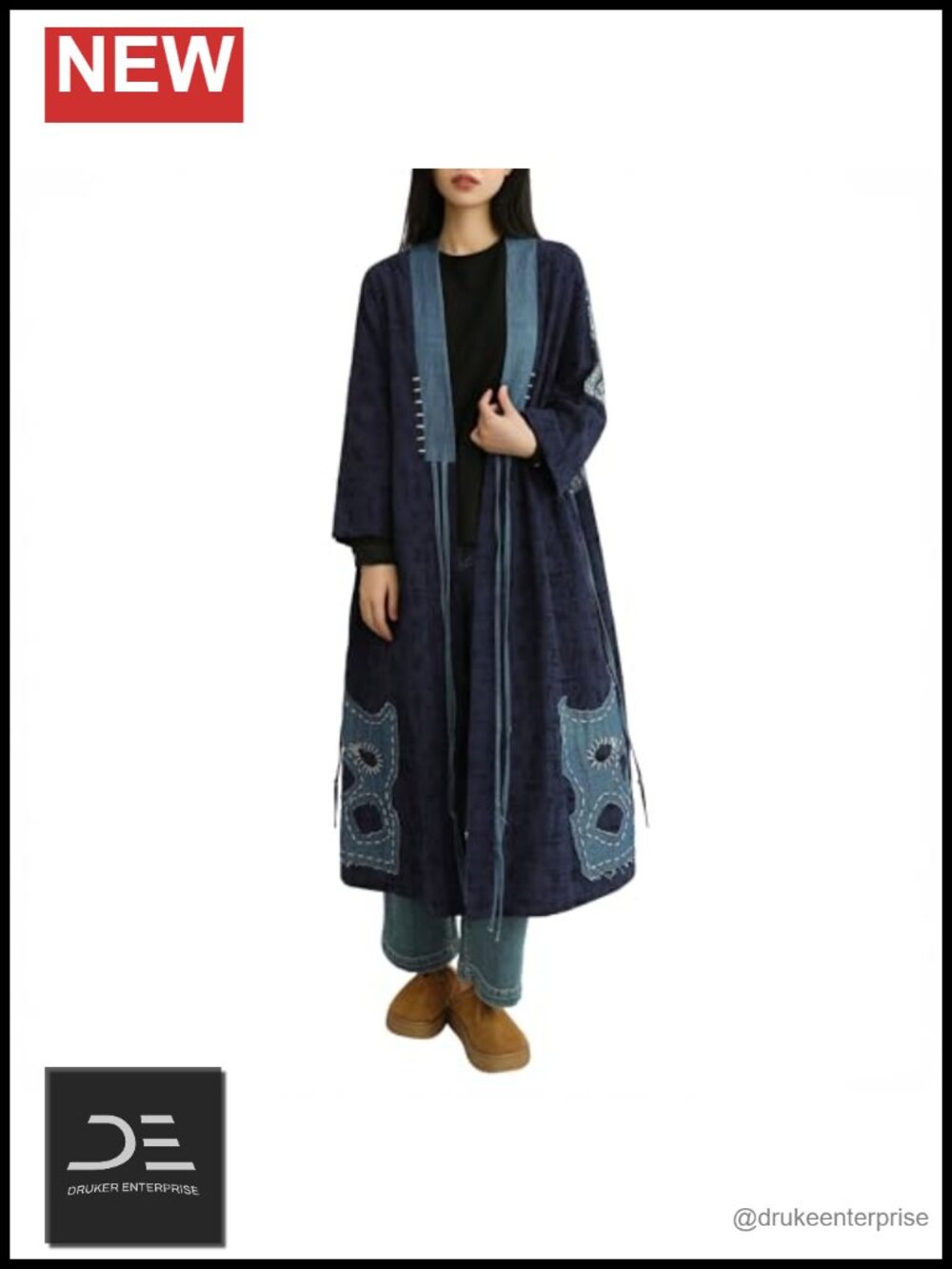 Lightweight Jacquard Cotton Patchwork Kimono Cardigan, Oversized Floral Print